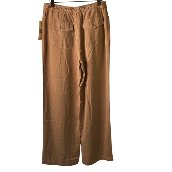 Coldwater Creek Wide Leg High Rise Soft Drape Pants 100% Tencel Flap Back Pocket - Picture 4 of 14